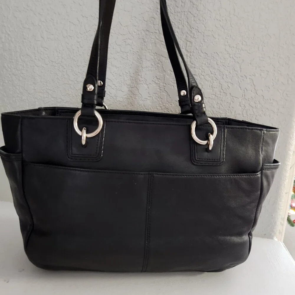 Like New Coach Gallery Y2k Black Leather Satchel Tote Bag Purse
